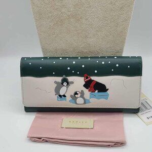 Radley London Hole Lotta Fun Large Flapover Cedar Green NWT!